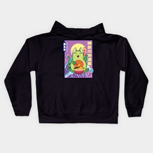 Avocado Cat Funny Retro 90s Japanese Kawaii Neko Animal Kids Hoodie